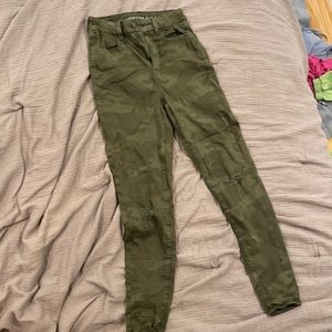 Green Camo American Eagle ripped jeans